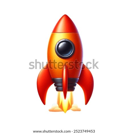 3D Cartoon Rocket Launch for your bussines