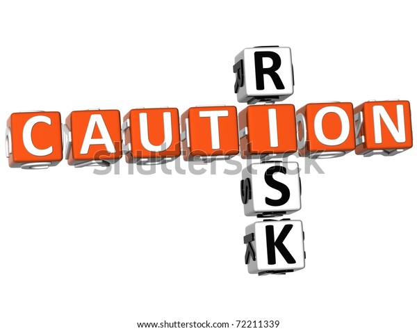 3d Caution Risk Crossword On White Stock Illustration 72211339