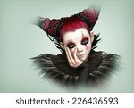 3d CG graphics of a sad looking clown