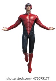 3d CG Illustration Of Super Hero Male Isolated On White