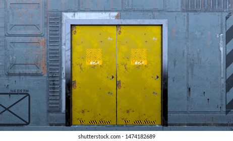 3D CG rendering of Abandoned building