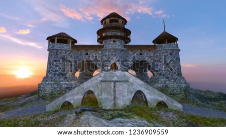 3D CG rendering of castle