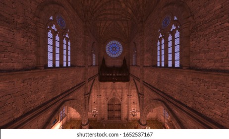 3D CG rendering of church
