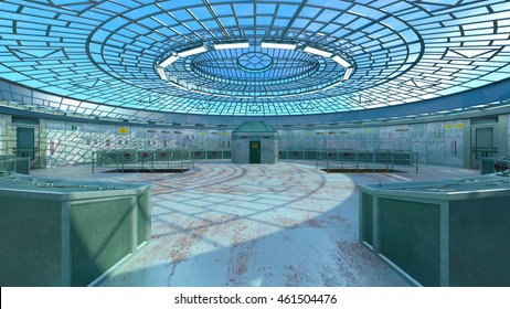 3D CG rendering of control room