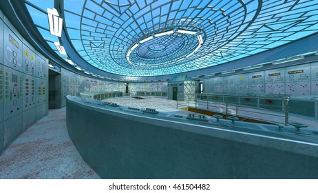 3D CG rendering of control room