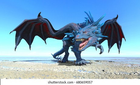 3D CG Rendering Of A Dragon