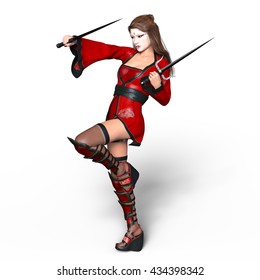 3D CG Rendering Of A Female Ninja