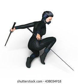 3D CG Rendering Of A Female Ninja