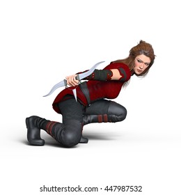 3D CG Rendering Of A Female Ninja