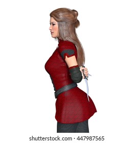 3D CG Rendering Of A Female Ninja