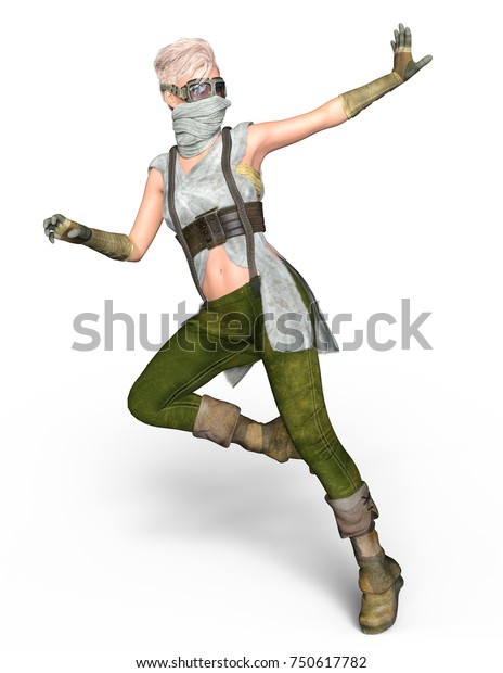 3d Cg Rendering Female Warrior Stock Illustration 750617782 | Shutterstock