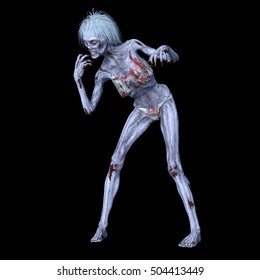 3D CG Rendering Of A Female Zombie