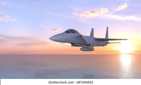 3D CG rendering of a fighter