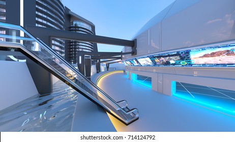 3D CG Rendering Of The Future City