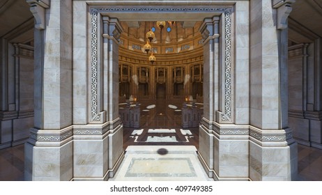 3D CG rendering of grand hall