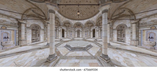 3D CG rendering of the grand hall