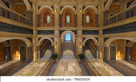 3D CG rendering of the grand hall