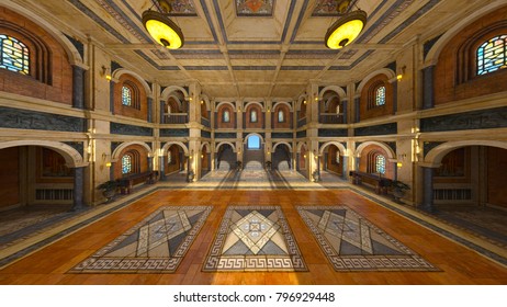 3D CG rendering of the grand hall