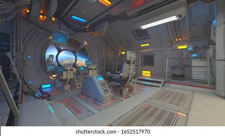 3D CG Rendering Of Inside The Spaceship