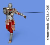 3D CG rendering of a knight