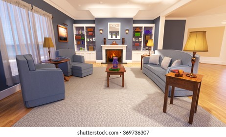 3D CG Rendering Of Living Room