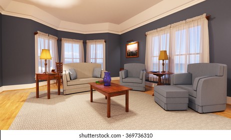 3D CG Rendering Of Living Room