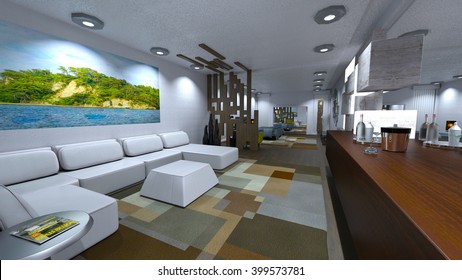 3D CG Rendering Of A Living Room