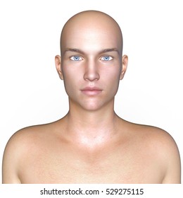 3D CG Rendering Of The Man Head