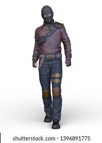 3D CG Rendering Of Masked Man