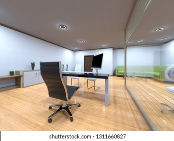 3D CG rendering of Modern building office