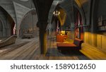 3D CG rendering of Monastery