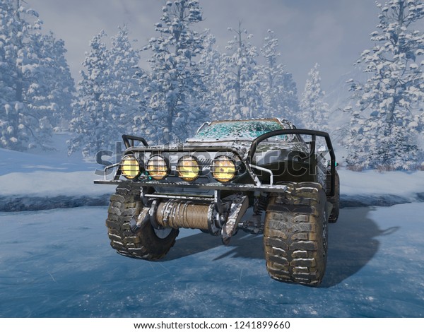 3D CG rendering of monster
truck