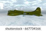 3D CG rendering of the propeller fighter
