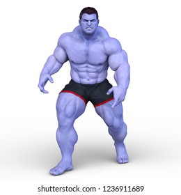 3D CG Rendering Of A Purple Man