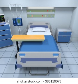 3D CG rendering of a sickroom