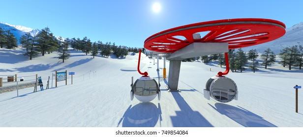 3D CG rendering of the ski resort