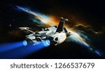3D CG rendering of space ship