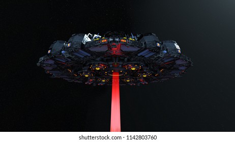 3D CG rendering of a space ship