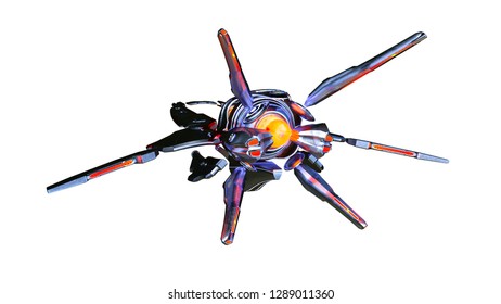 3D CG rendering of space ship