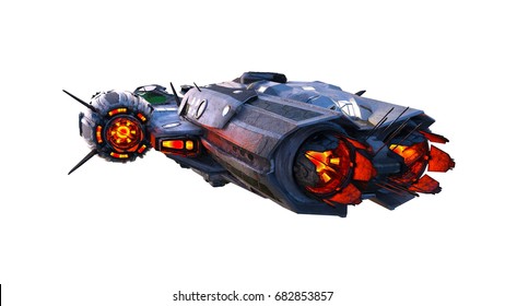  3D CG Rendering Of A Space Ship