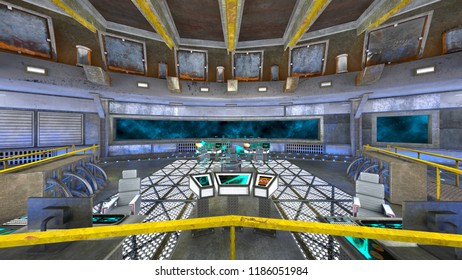 3D CG rendering of space station
