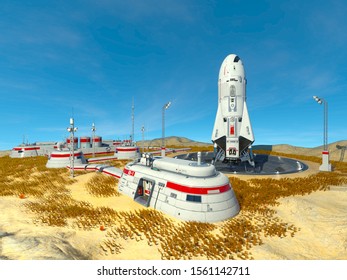 3D CG rendering of space station