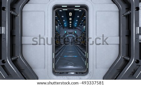 3D CG rendering of a space station
