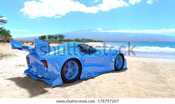 3D CG rendering of a sports\
car