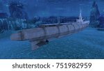 3D CG rendering of a submarine