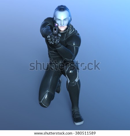 3D CG rendering of a super hero