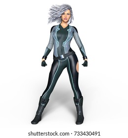 3D CG Rendering Of A Super Woman