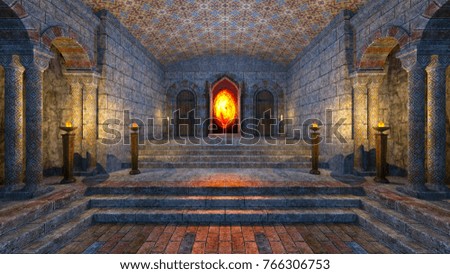 3D CG rendering of the underground temple