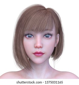 3D CG Rendering Of Woman's Face