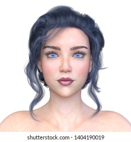 3D CG Rendering Of Woman's Face